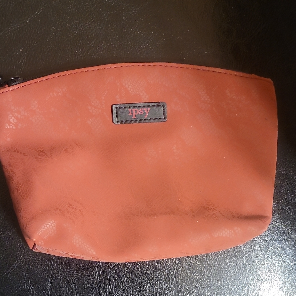 ipsy Coral-Orange Makeup Pouch
